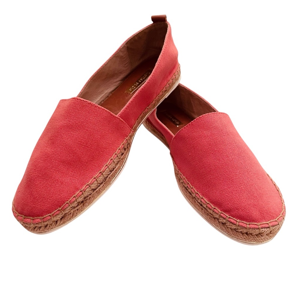 Louise Et Cie Salmon 7.5 M 1” Flat Platform Espadrilles Canvas & Jute Gold Metal